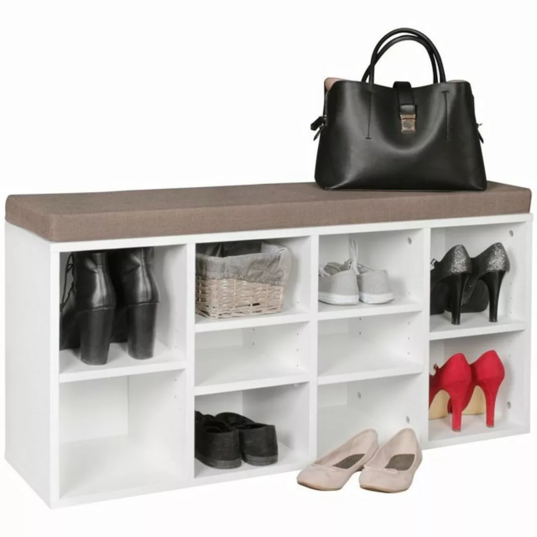 Wohnling Schuhschrank Schuhbank mit Sitzauflage sonoma Flurbank 103,5 x 53 günstig online kaufen