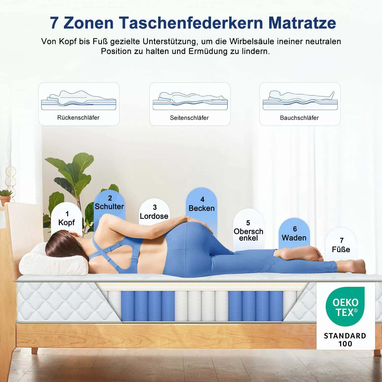 Taschenfederkernmatratze Matratze, 7 Zone Federkernmatratze Matratzen günstig online kaufen
