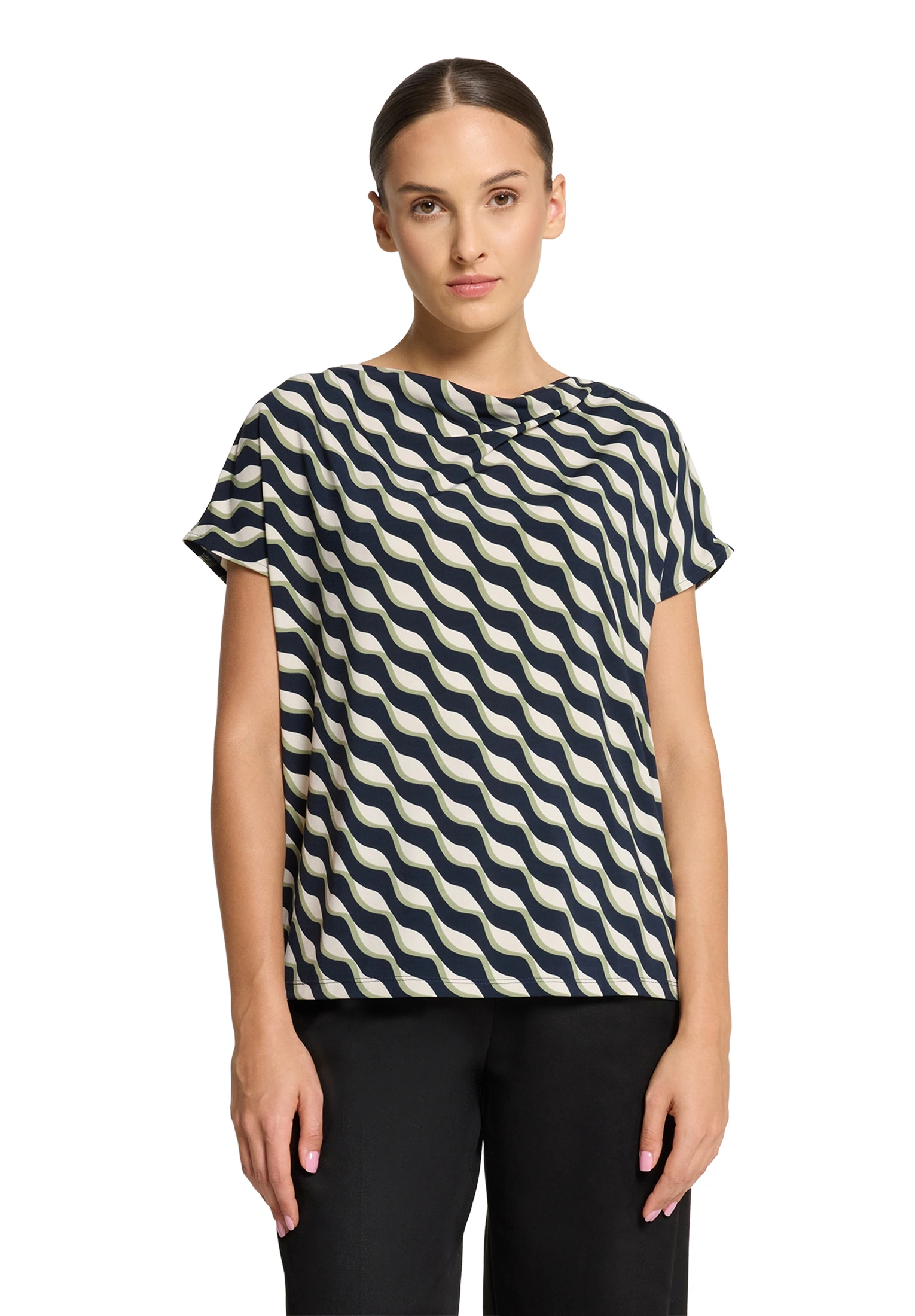 Betty Barclay Kurzarmshirt "Betty Barclay Damen Printshirt mit Wasserfallau günstig online kaufen