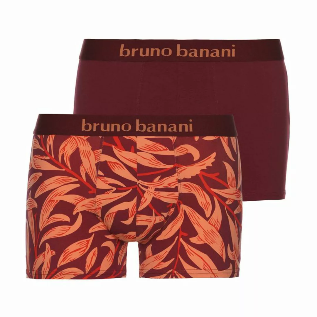 Bruno Banani Herren Short 2er Pack - Leaf, Baumwolle Rot XXL günstig online kaufen