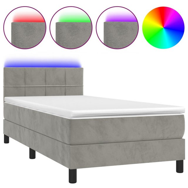 vidaXL Boxspringbett Bett Boxspringbett mit Matratze & LED Samt (80 x 200 c günstig online kaufen