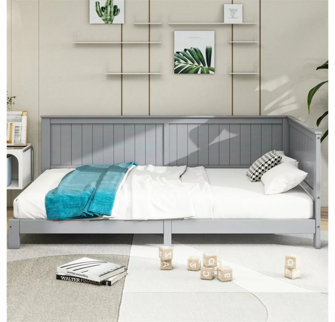 XDeer Bett Schlafsofa 90*200 cm, Einzeltagesbett aus Holz, Kinderbett, Grau günstig online kaufen