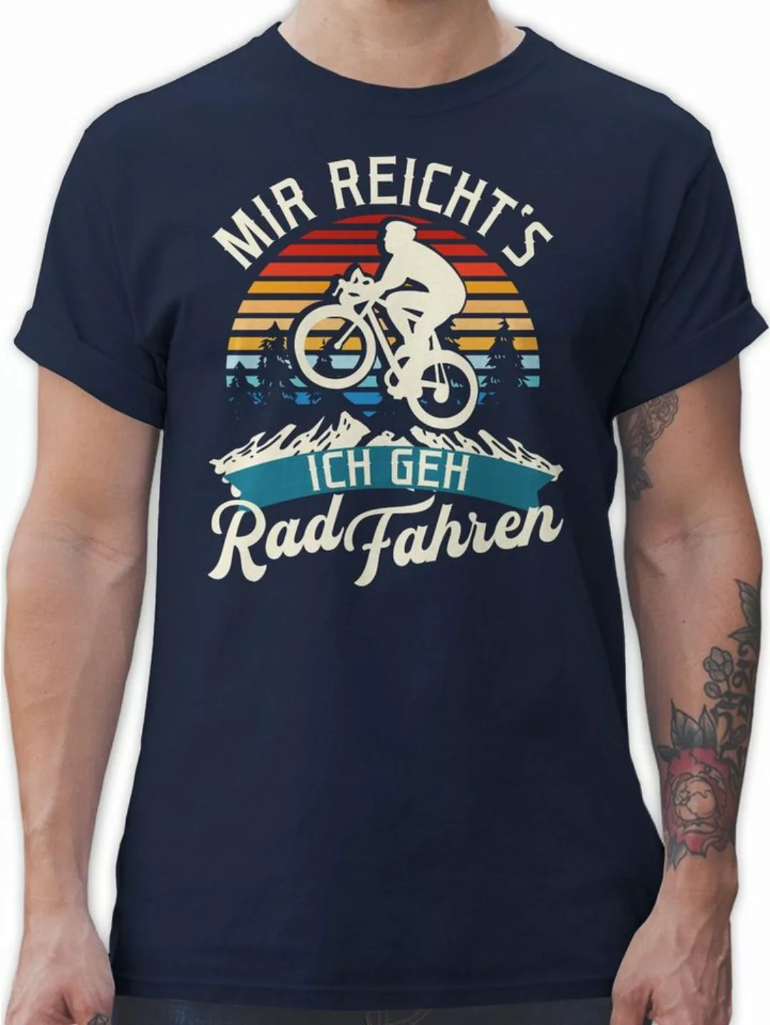 Shirtracer T-Shirt Mir reicht's ich geh Rad fahren - Vintage - weiß Fahrrad günstig online kaufen