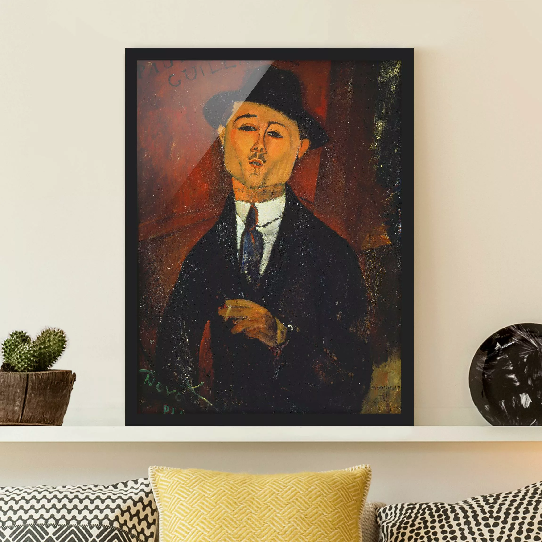 Bild mit Rahmen Kunstdruck - Hochformat Amedeo Modigliani - Bildnis Paul Gu günstig online kaufen