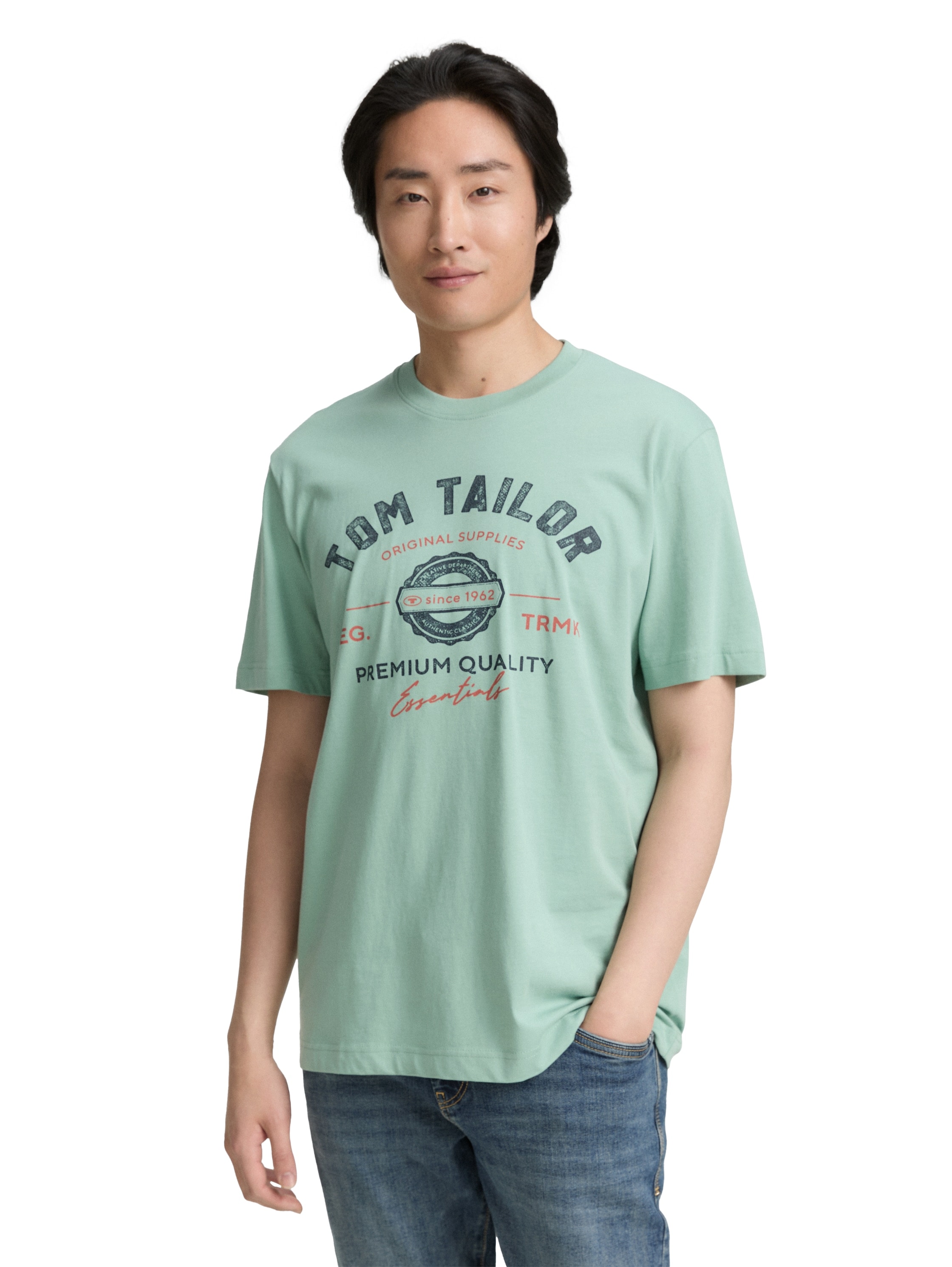 Tom Tailor Herren T-Shirt LOGO - Regular Fit günstig online kaufen