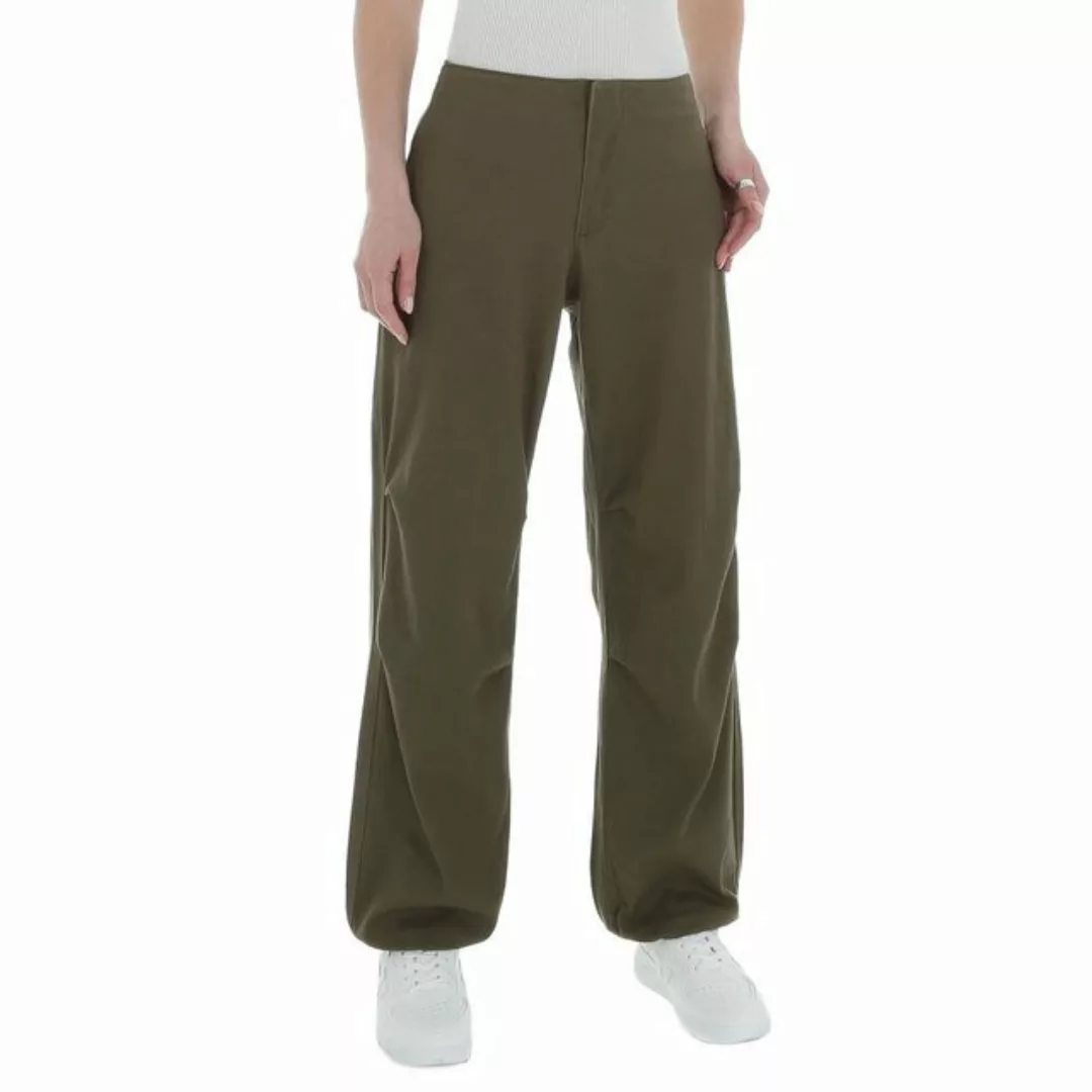 Ital-Design Stoffhose Damen Freizeit Stoffhose in Khaki günstig online kaufen