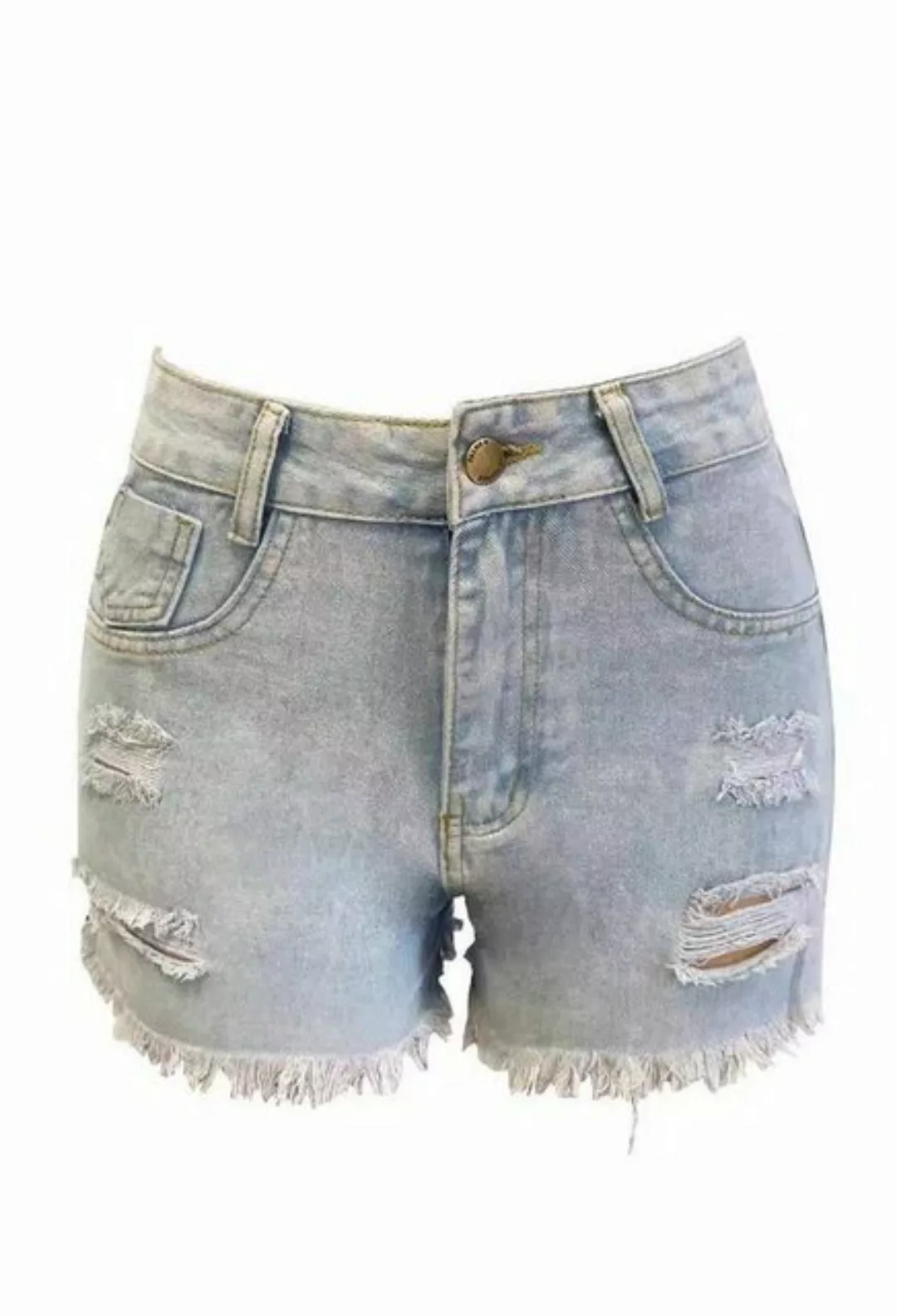 SEGUEN Jeansshorts Weites Bein Slim Slim Hole Breaking Denim Shorts (Double günstig online kaufen