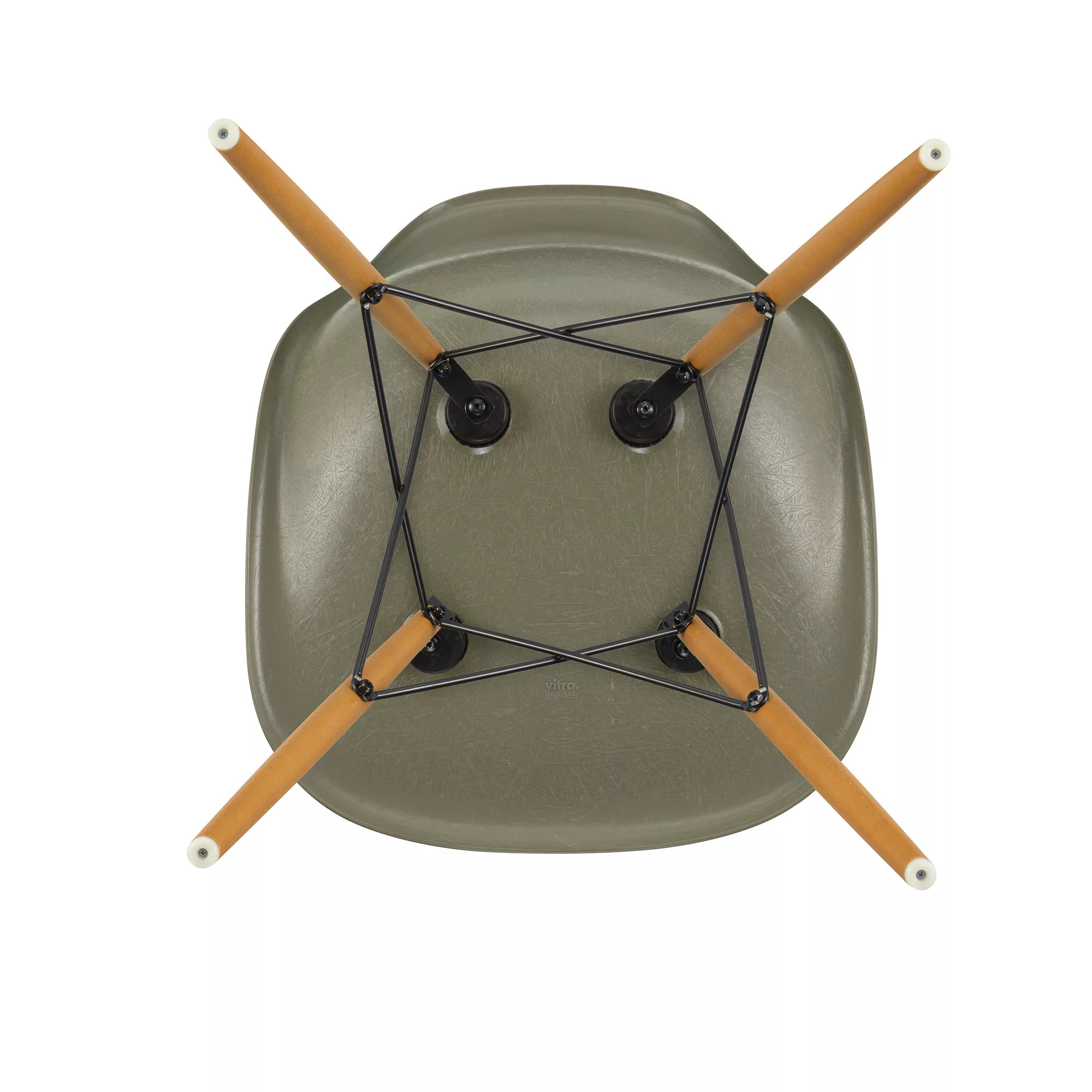 Vitra - Eames Fiberglass Side Chair DSW Ahorn gelblich - umbra/Sitzschale F günstig online kaufen