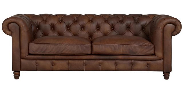 Xlmoebel Sofa Neue moderne Design-Couch aus braunem Chesterfield-Leder für günstig online kaufen