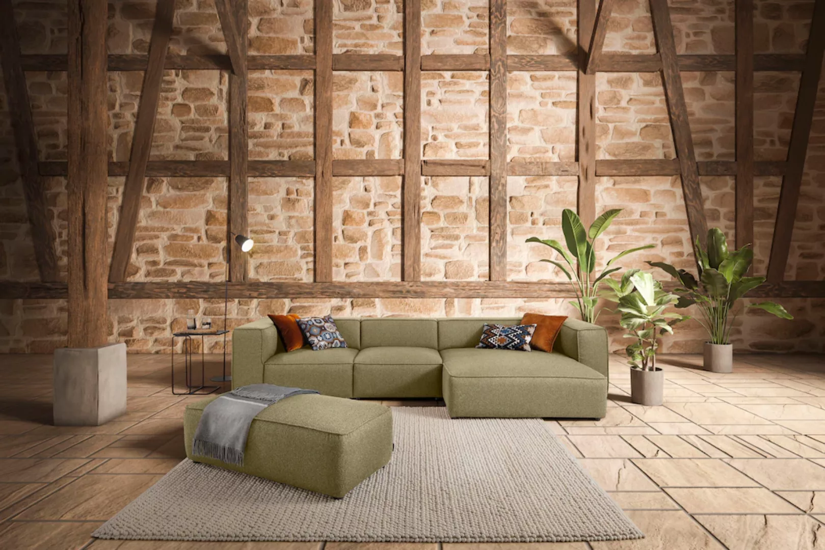 W.SCHILLIG Ecksofa "around-the-block", mit eleganter Biese, mit Federkern, günstig online kaufen