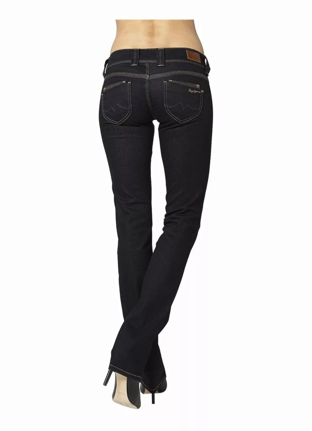 Pepe Jeans Damen Jeans New Brooke - Slim Fit - Blau - Rinse Plus günstig online kaufen