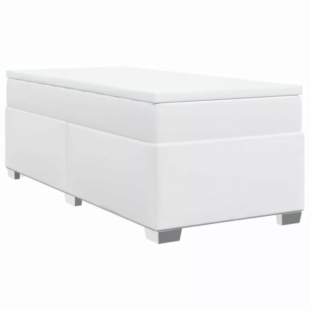 vidaXL Bett Boxspringbett mit Matratze Weiß 80x200 cm Kunstleder günstig online kaufen