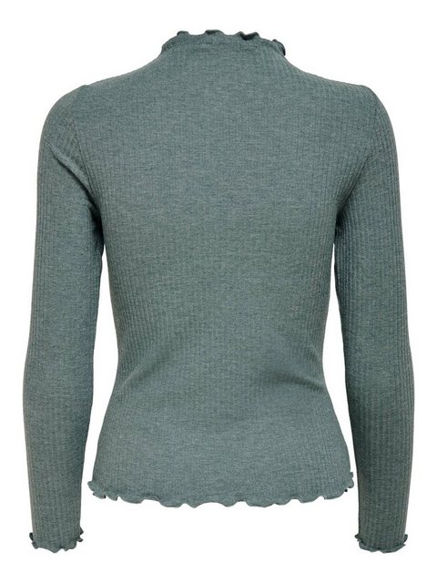 Only Emma High Neck Langarm-t-shirt XS Balsam Green / Detail Melange günstig online kaufen