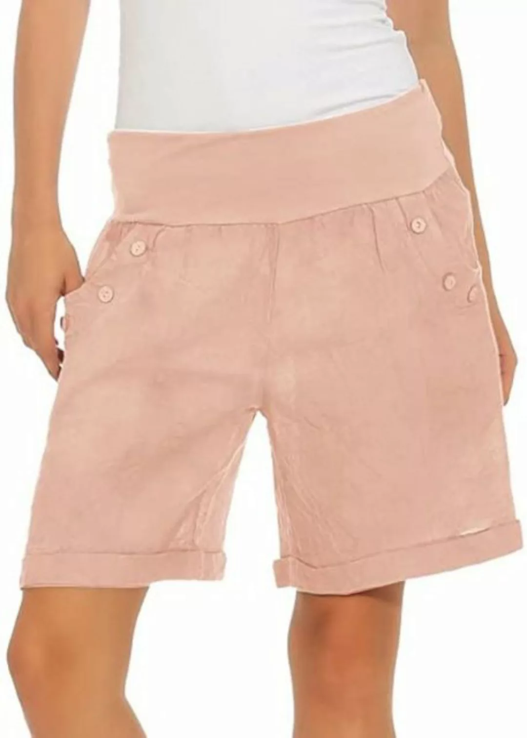 Mississhop Leinenhose Damen Shorts Leinenshorts Bermuda 100 % Leinen kurze günstig online kaufen