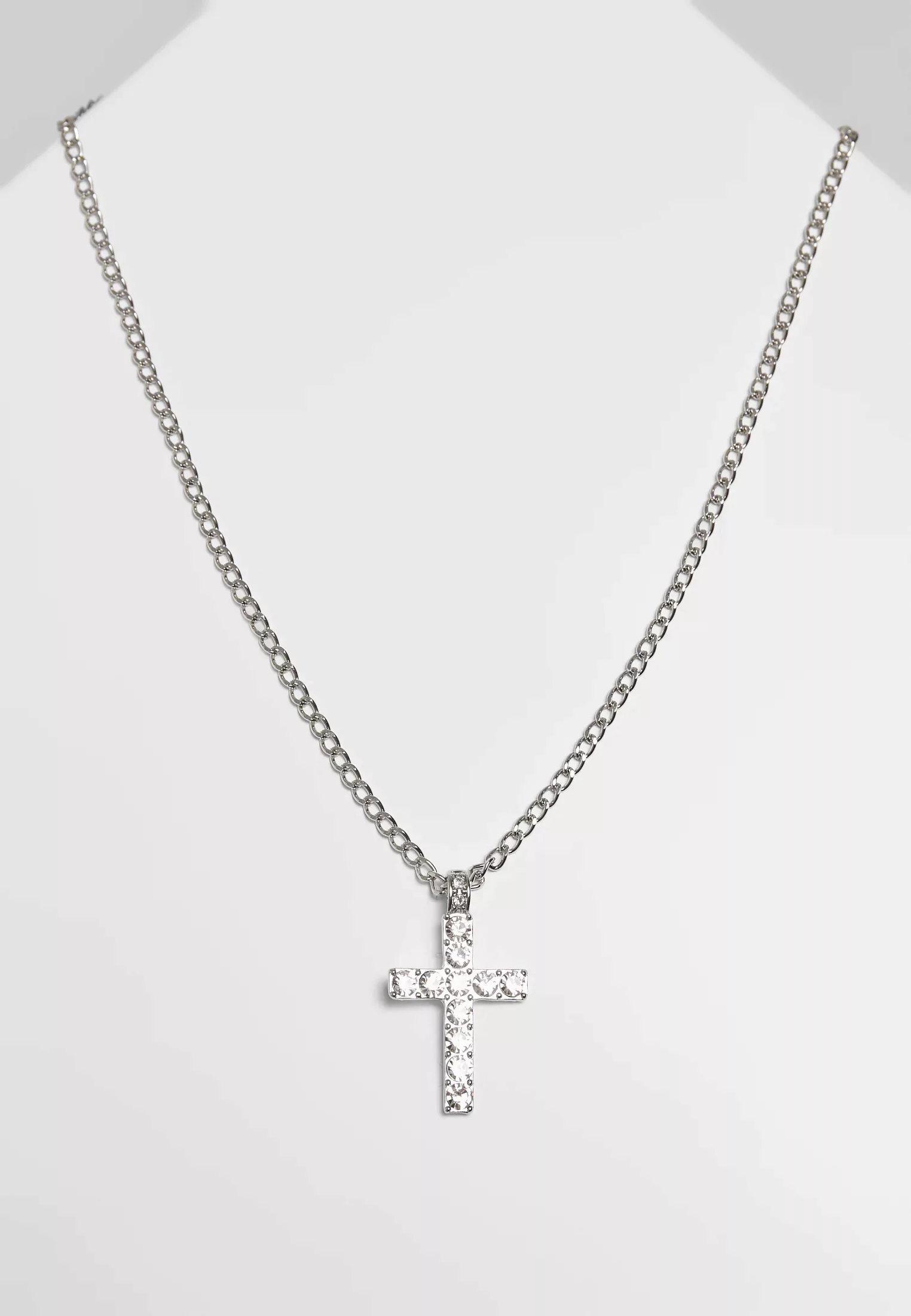 URBAN CLASSICS Edelstahlkette "Accessoires Diamond Cross Necklace" günstig online kaufen