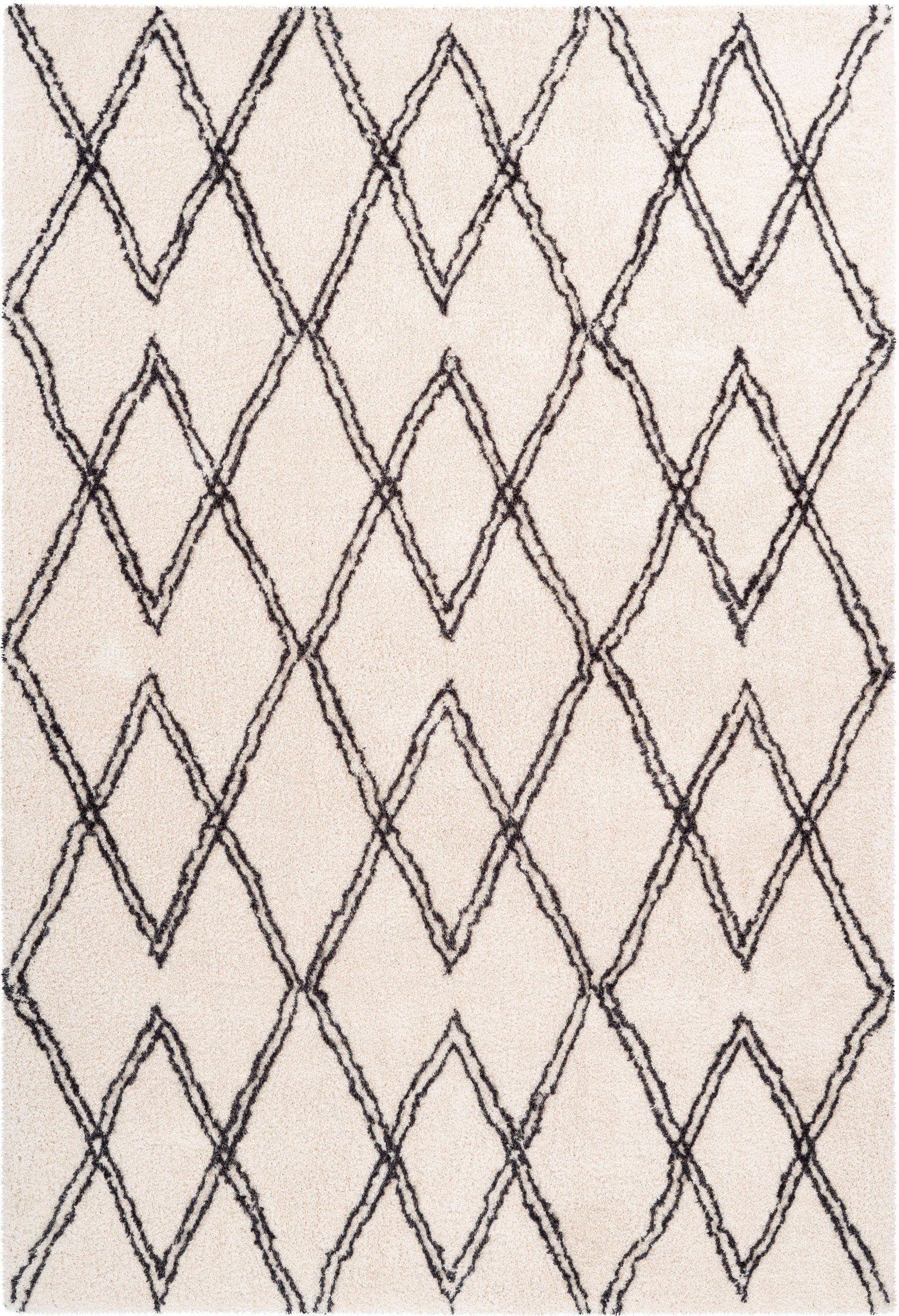 my home Hochflor-Teppich »Leasly«, rechteckig, 27 mm Höhe, retro, Teppich i günstig online kaufen
