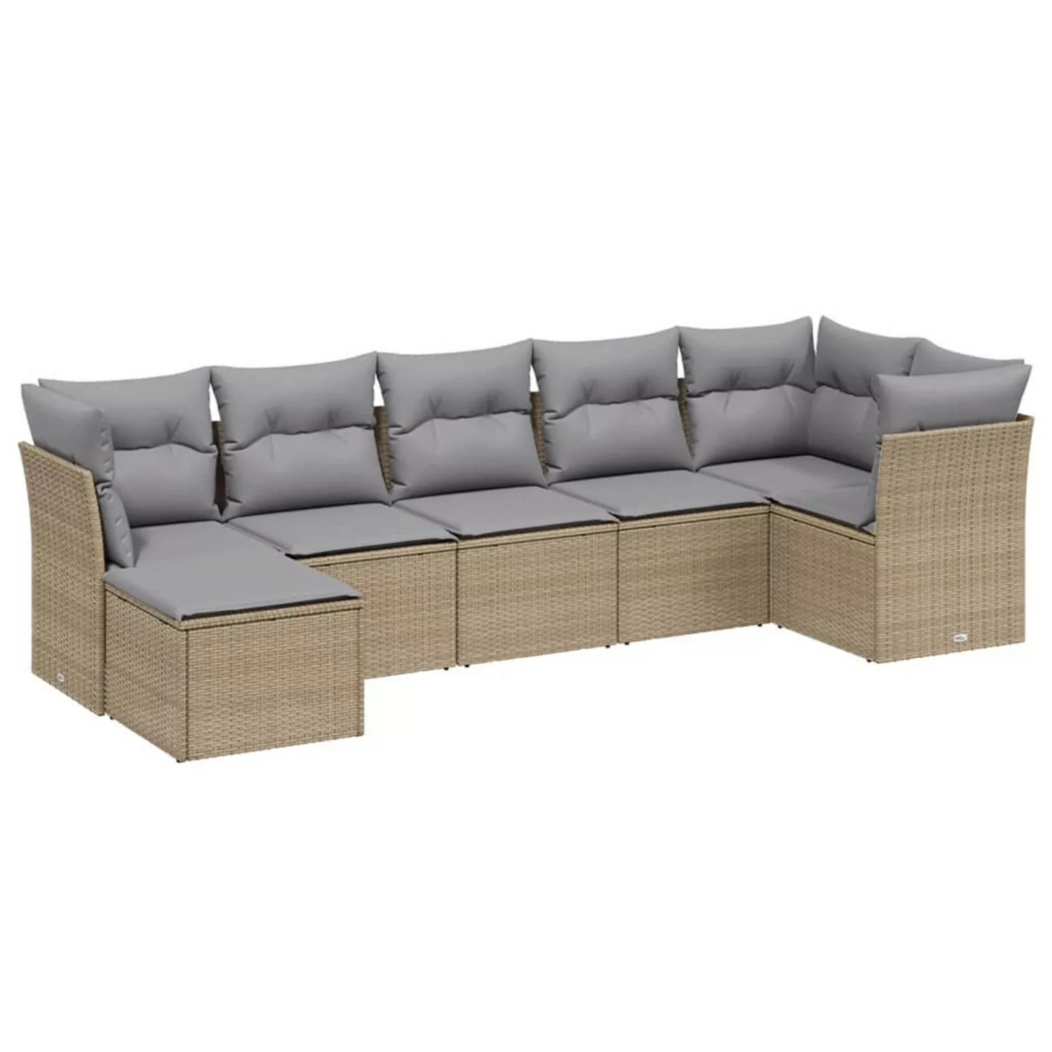 vidaXL 7-tlg Garten-Sofagarnitur mit Kissen Beige Poly Rattan Modell 245 günstig online kaufen