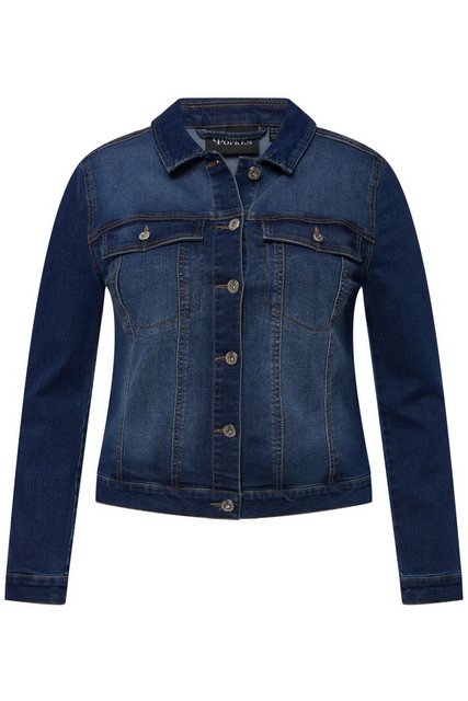 Ulla Popken Jeansjacke Braut-Jeansjacke Stickerei Hemdkragen günstig online kaufen