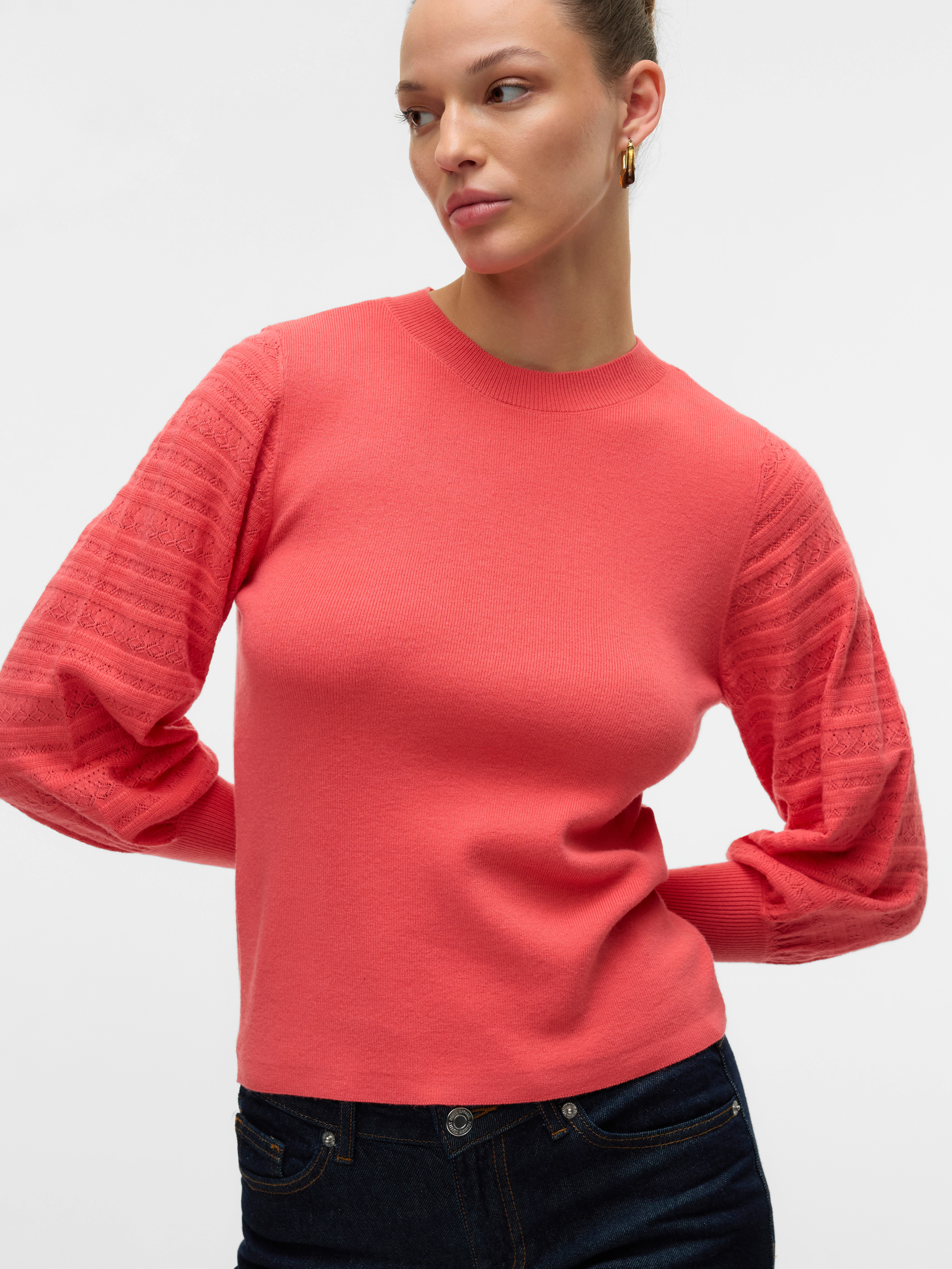 Vero Moda Strickpullover "VMHOLLYPOINTELLE LS O-NCK PULLOVE GA BOO" günstig online kaufen