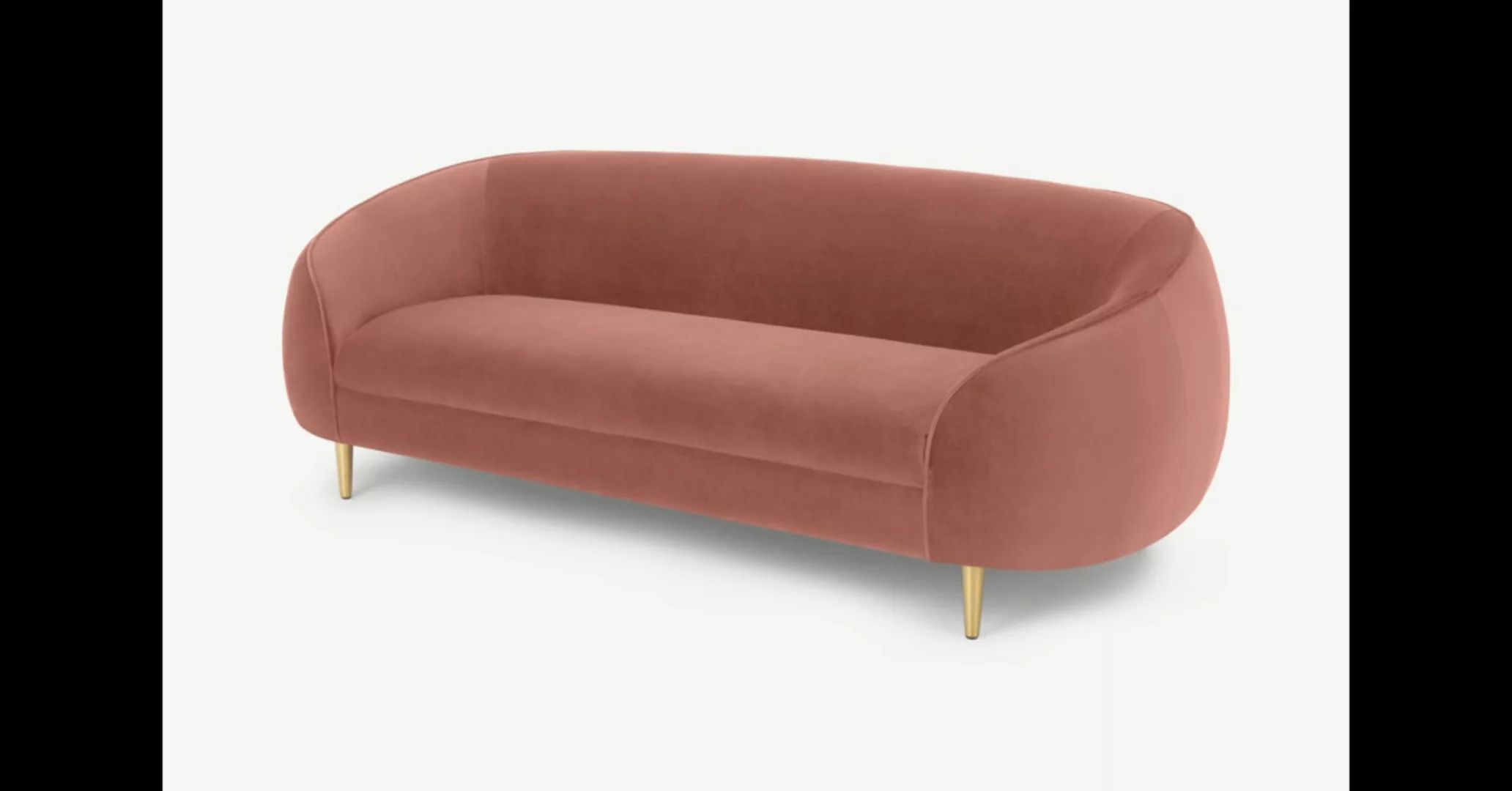 Trudy 3-Sitzer Sofa, Samt in Zartrosa - MADE.com günstig online kaufen