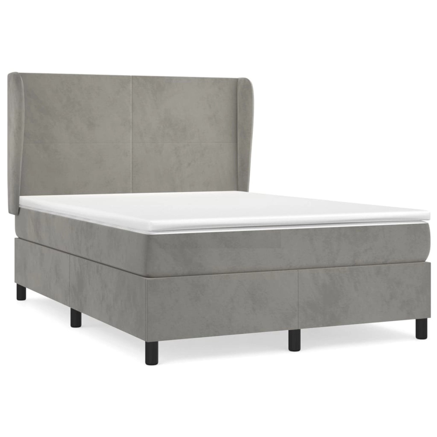 vidaXL Boxspringbett Boxspringbett mit Matratze Dunkelgrau 140x190 cm Samt günstig online kaufen