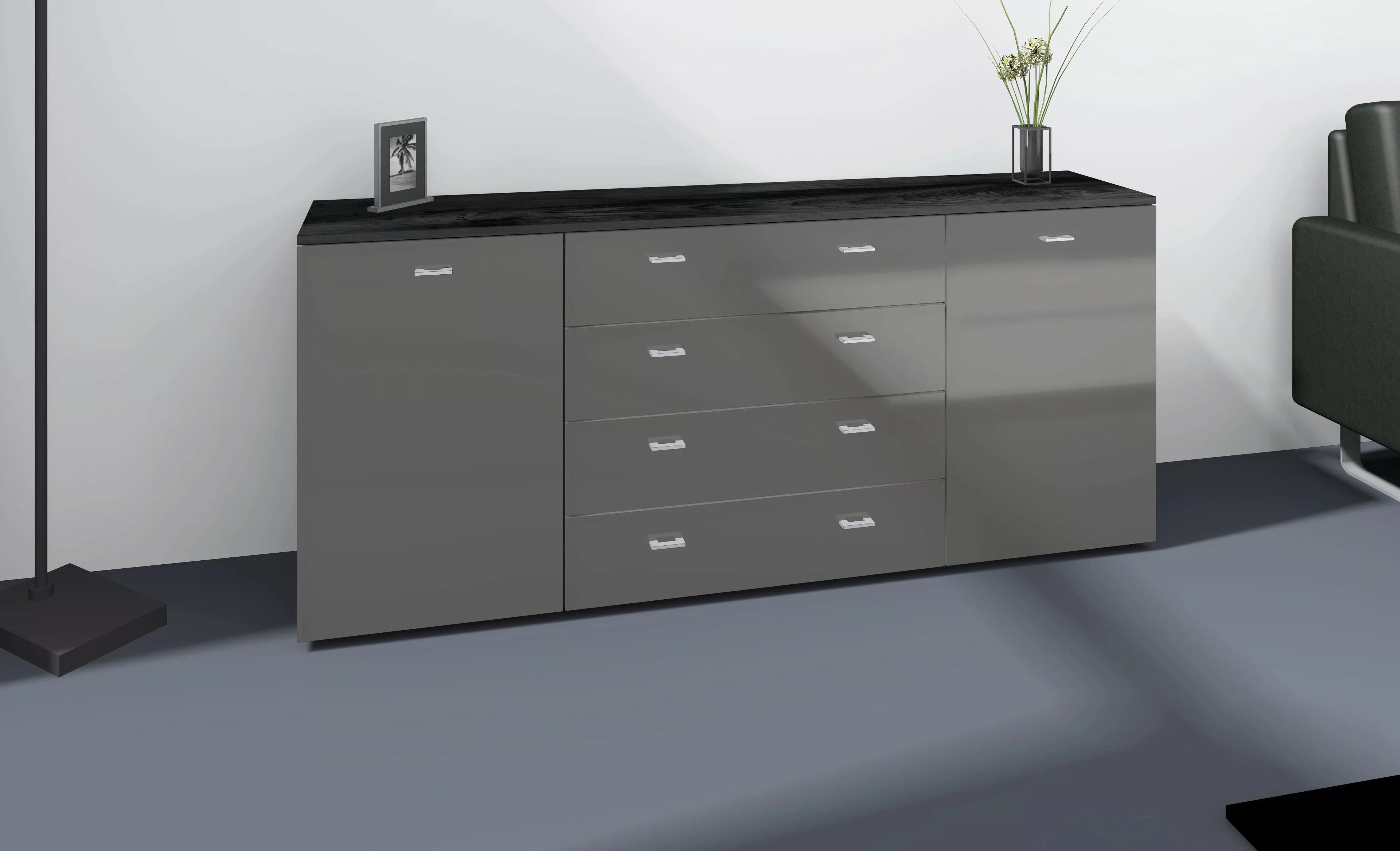 borchardt Möbel Sideboard "Scala, Breite 166 cm,", höhenverstellbare Einleg günstig online kaufen