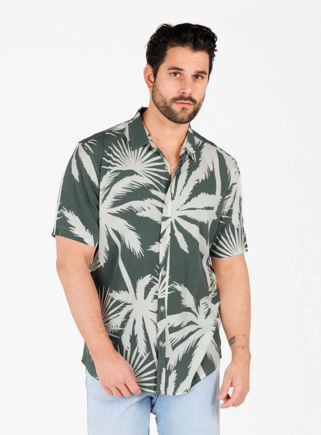 Key Largo Kurzarmhemd MSH PALMS 1/2 patterned (1-tlg) günstig online kaufen