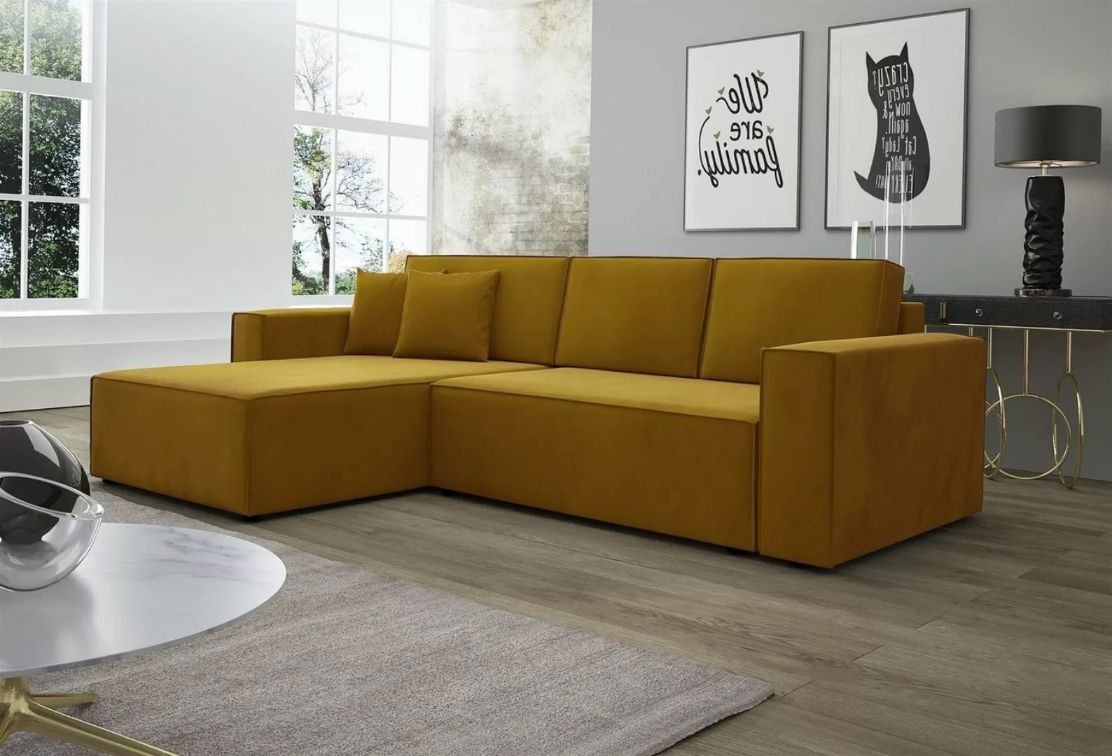 Fun Möbel Ecksofa Ecksofa Schlafsofa Sofa CONOR Stoff oder Kunstleder, inkl günstig online kaufen