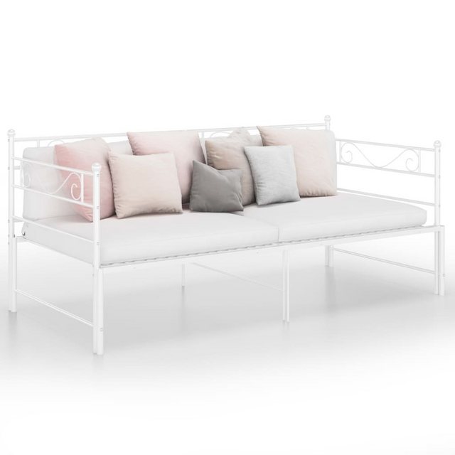 furnicato Bett Tagesbett Ausziehbar Weiß Metall 90x200 cm günstig online kaufen