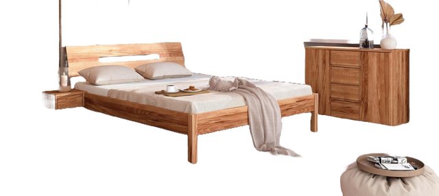 Natur24 Einzelbett Bett Bento 7 Kernbuche massiv 80x200 mit Holzkopfteil un günstig online kaufen