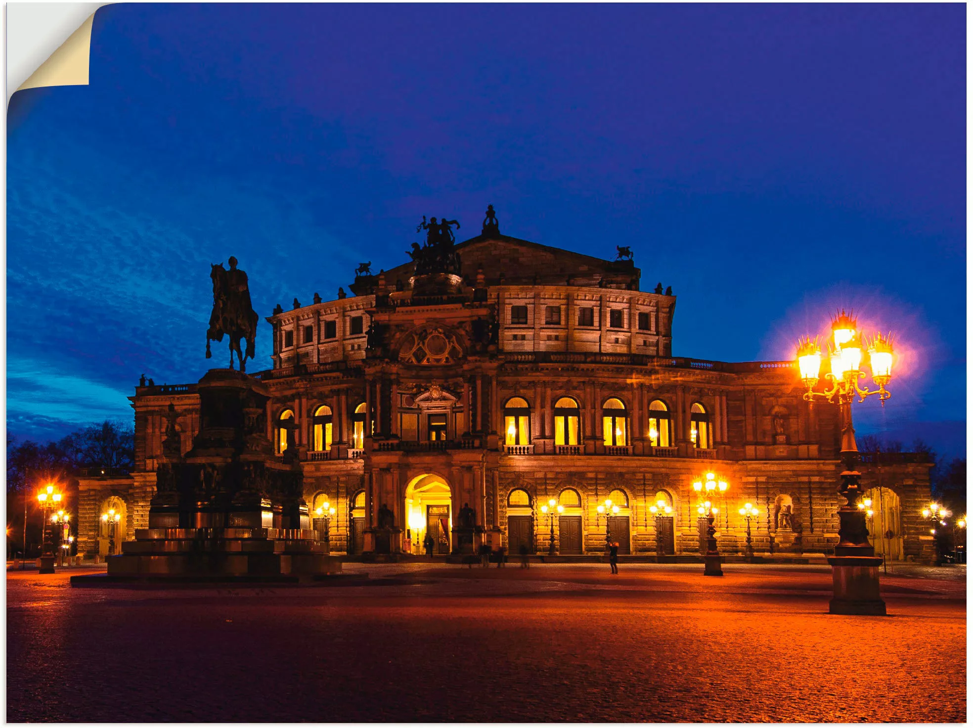 Artland Wandfolie "Dresden Semperoper, blaue Stunde", Gebäude, (1 St.), sel günstig online kaufen