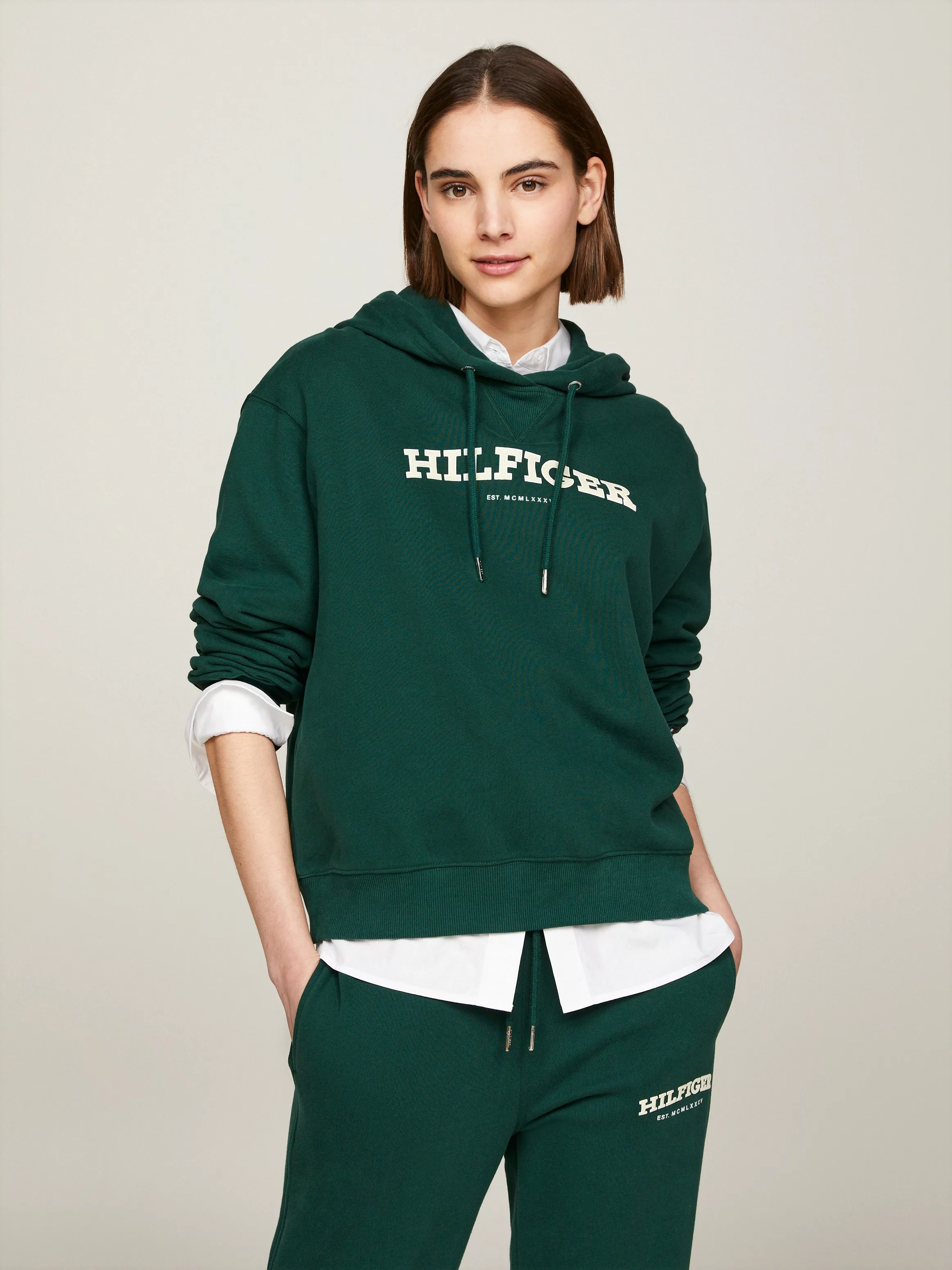 Tommy Hilfiger Hoodie "REG MONOTYPE FLOCK HOODIE", mit Logoschriftzug günstig online kaufen