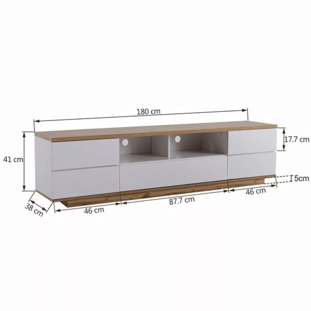 XDOVET TV-Schrank Moderner Farbblock-TV Kabinetts in weißer Ausführung TV-M günstig online kaufen