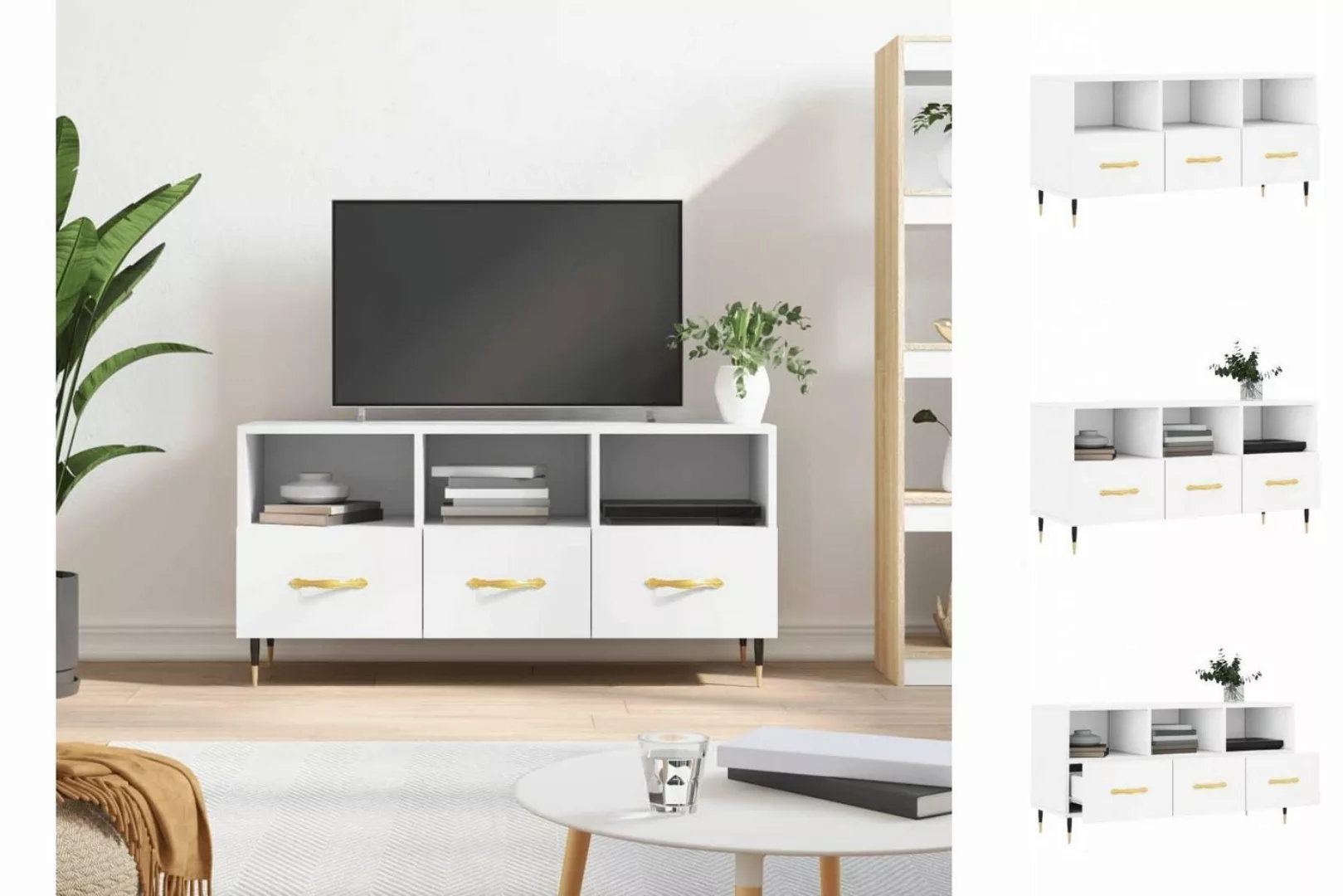 vidaXL TV-Schrank TV-Schrank Weiß 102x36x50 cm Spanplatte günstig online kaufen