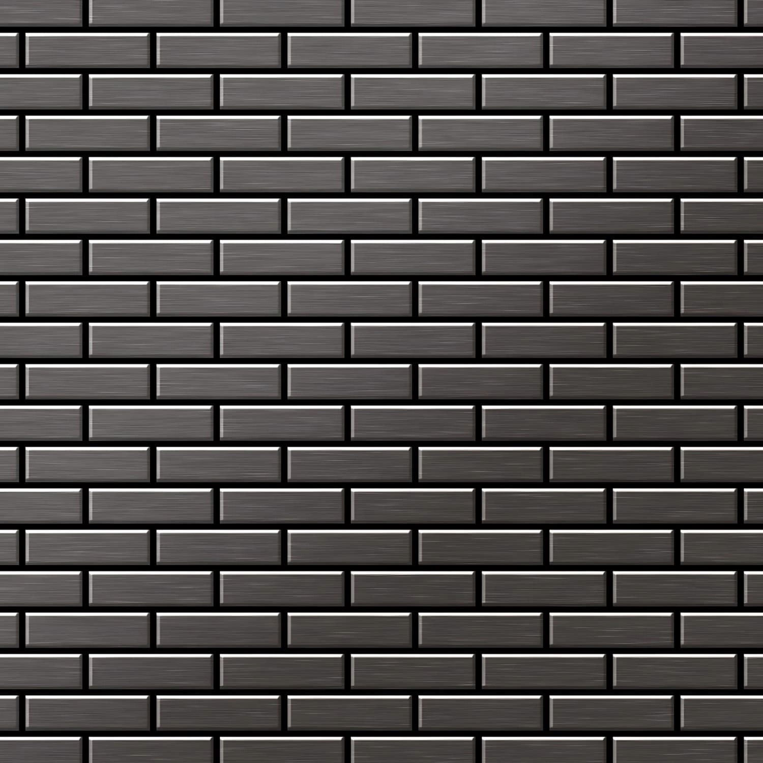 ALLOY Mosaik Fliese Massiv Metall Titan Gebürstet Dunkelgrau 1,6mm Stark Pk günstig online kaufen