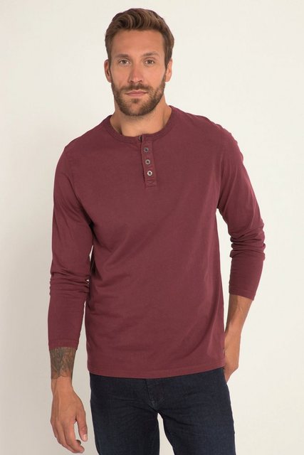 JP1880 T-Shirt Henley Langarm Vintage Look Rundhals Knopfleiste günstig online kaufen