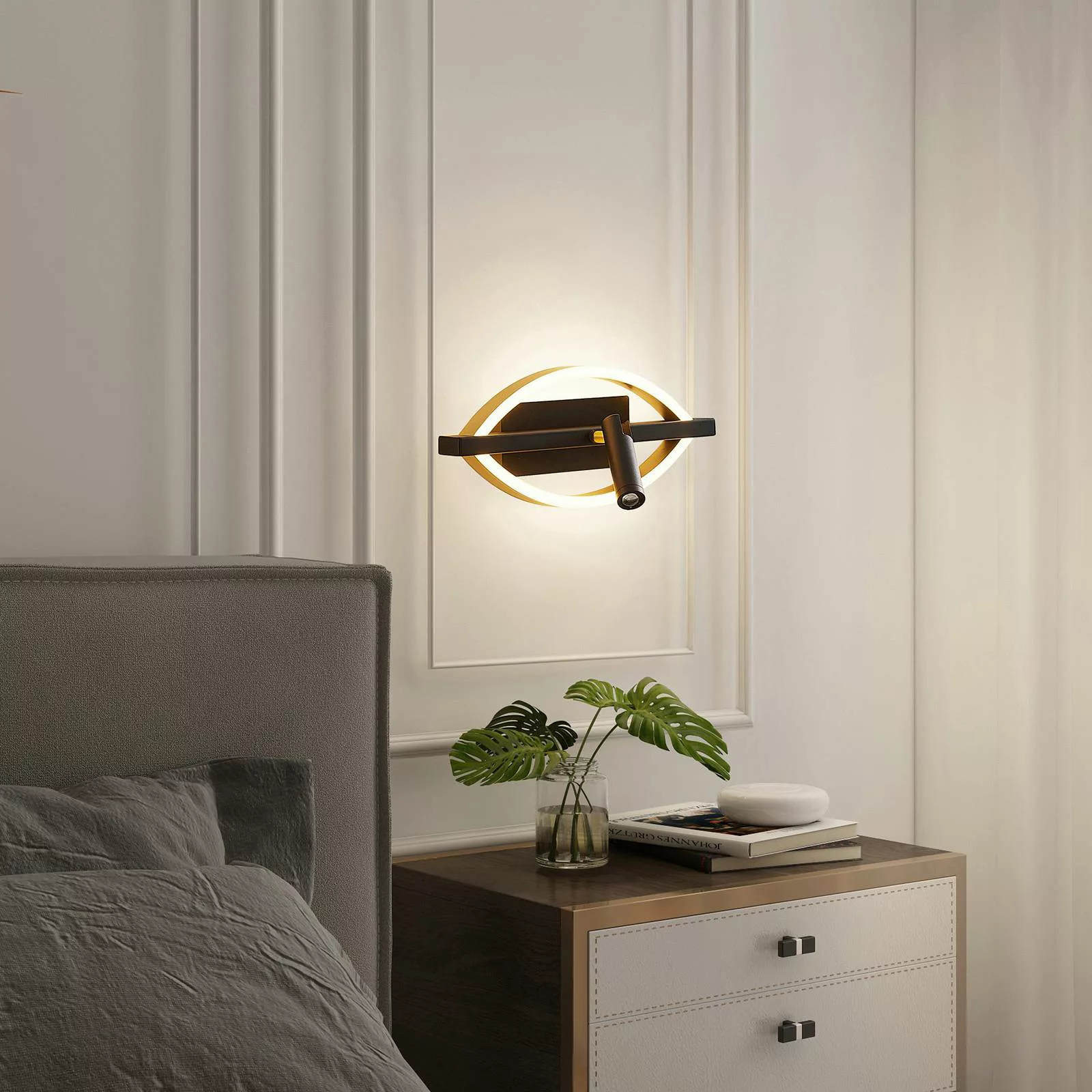 Lucande Matwei LED-Wandlampe, oval, messing günstig online kaufen