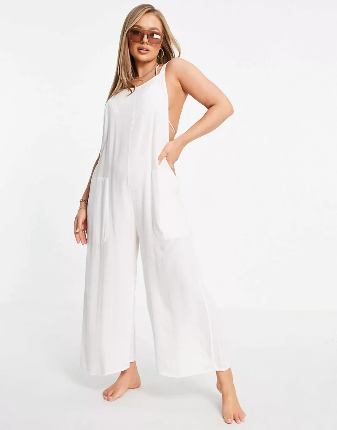 RVCA – Easy Street – Oversize-Jumpsuit in Weiß günstig online kaufen