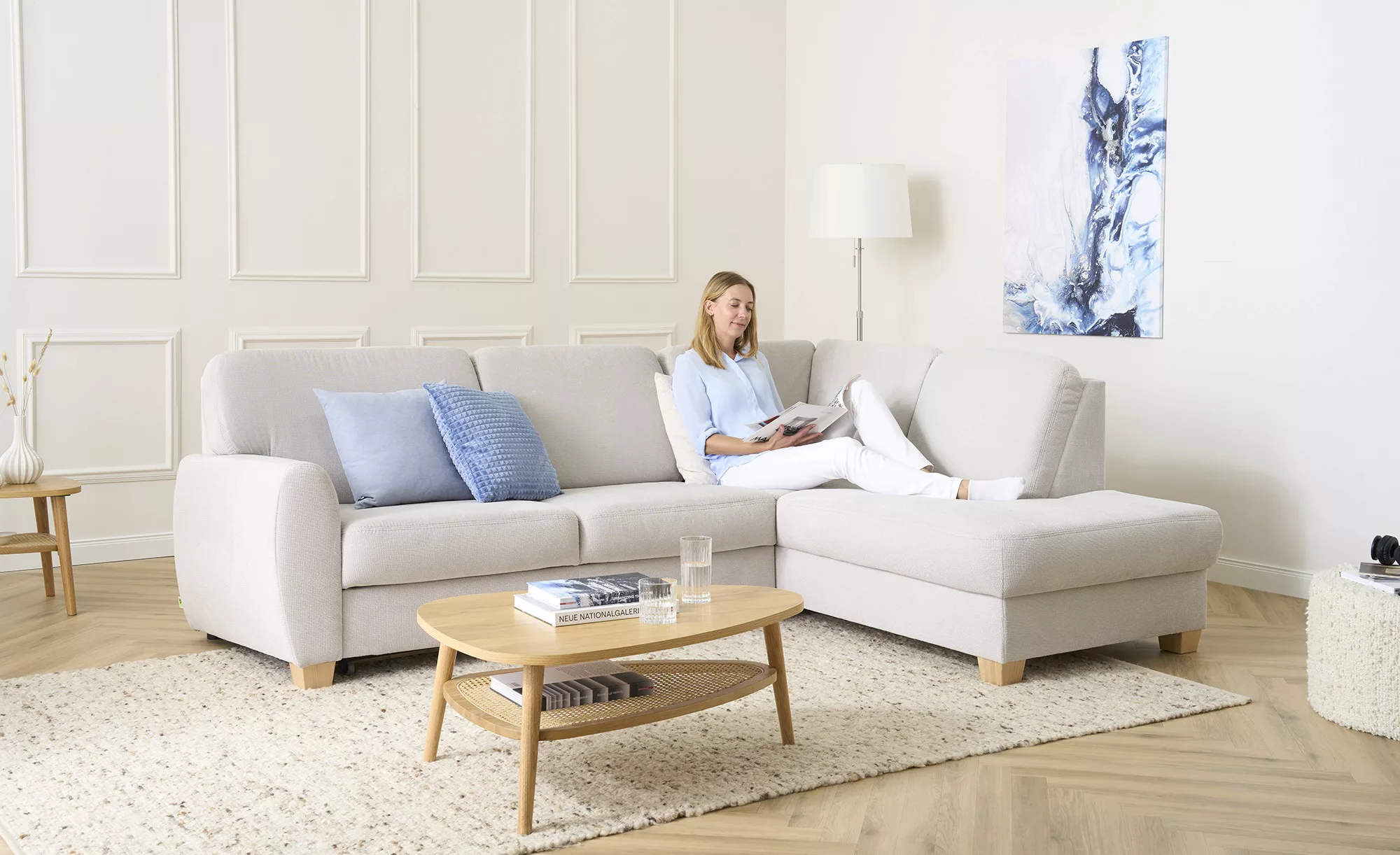 smart Ecksofa mit Schlaffunktion Valencia ¦ grau ¦ Maße (cm): B: 262 H: 90 günstig online kaufen