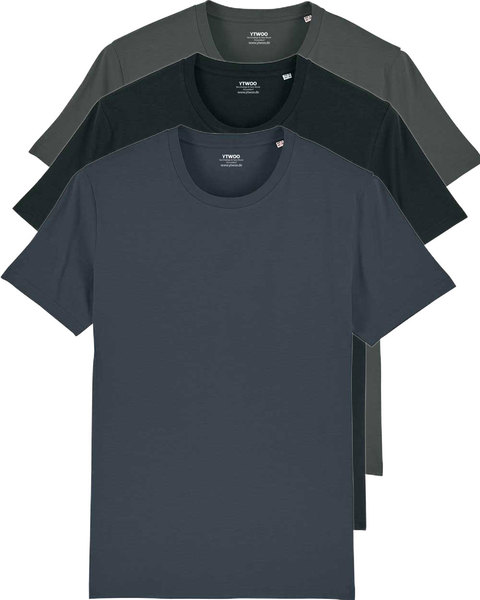 3er Pack Basic Bio T-shirts Für Sie Und Ihn, Viele Farbkombinationen günstig online kaufen