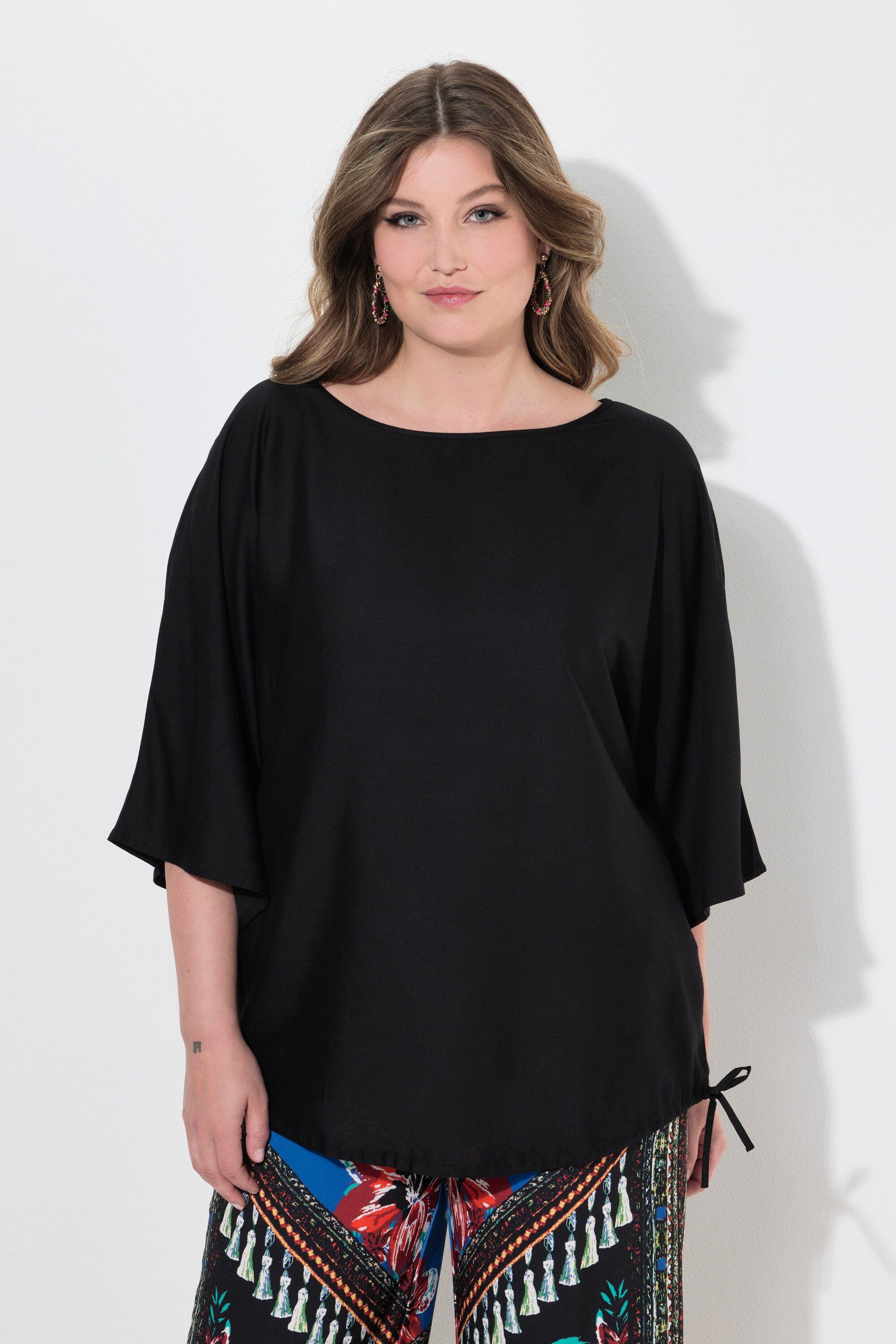 MIAMODA Spitzenbluse Blusenshirt Satin Saum-Tunnelzug günstig online kaufen