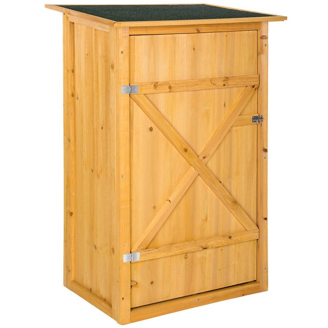 tectake Geräteschrank Gartenschrank mit Flachdach (Bausatz, 1-St., inkl. Sc günstig online kaufen