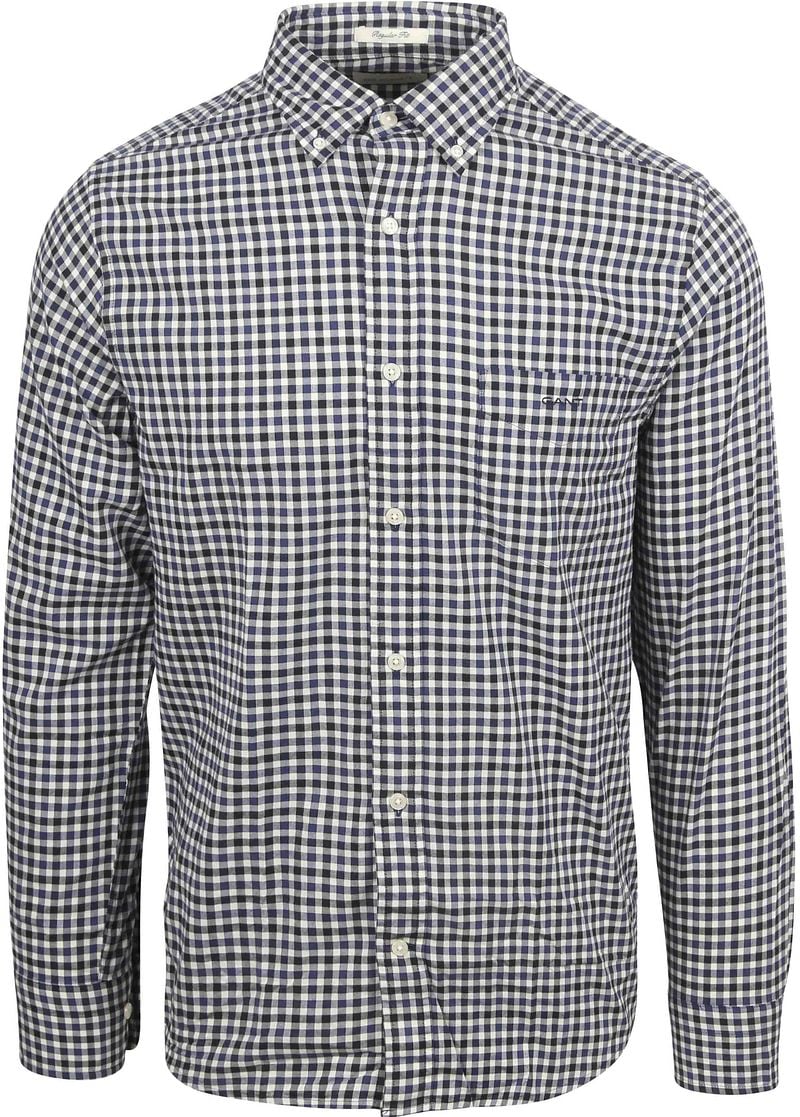 Gant Hemd Twill Gingham Navy - Größe XXL günstig online kaufen