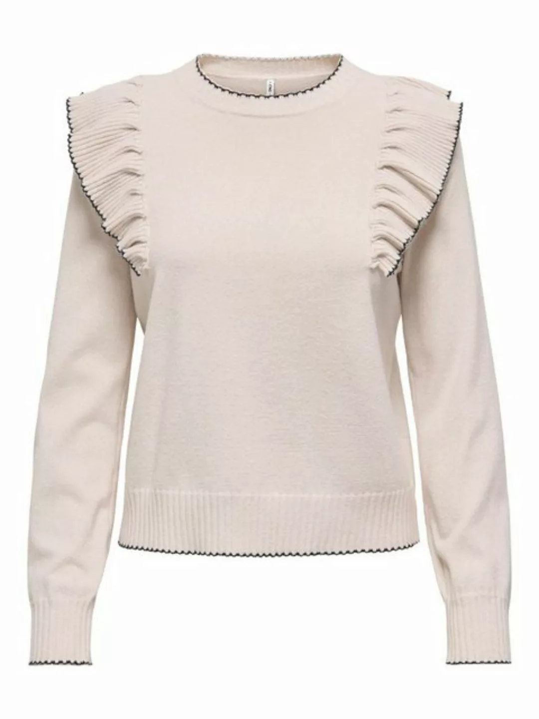 ONLY Strickpullover ONLAMA LIFE LS O-NECK RUFFLE CC KNT günstig online kaufen