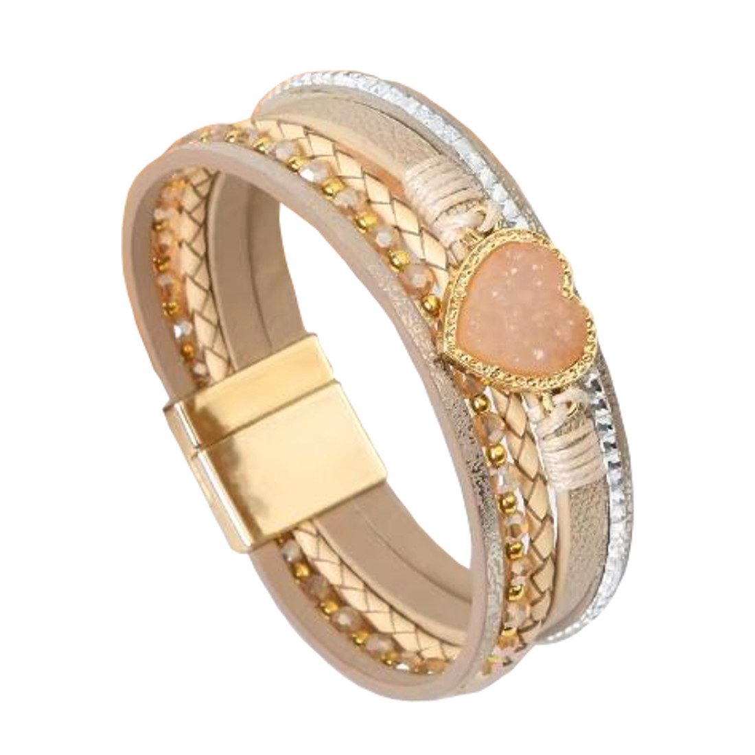 KARMA Lederarmband Damenarmband mit Herz Wickelarmband günstig online kaufen