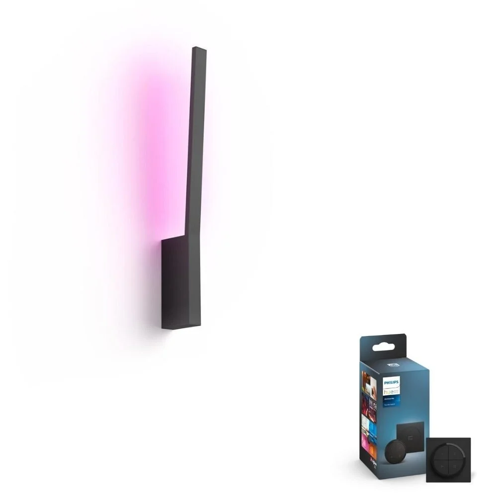 Philips Hue Bluetooth White & Color Ambiance Wandleuchte Liane in Schwarz 1 günstig online kaufen