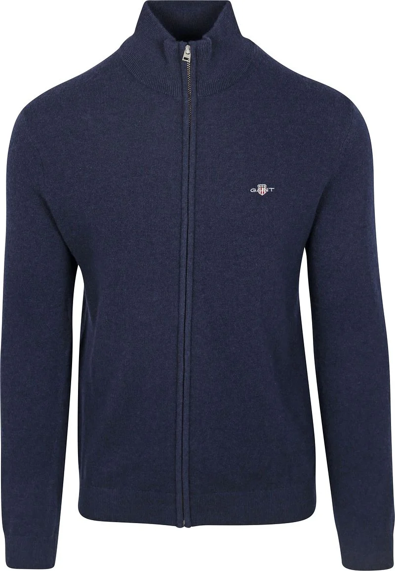 Gant Strickjacke Wool Blend Navy - Größe L günstig online kaufen