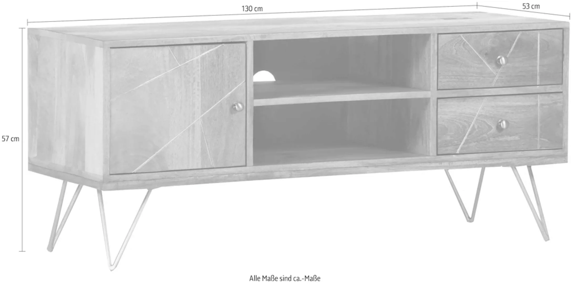 Gutmann Factory Lowboard "Scan", mit modernen Haarnadel Beinen günstig online kaufen