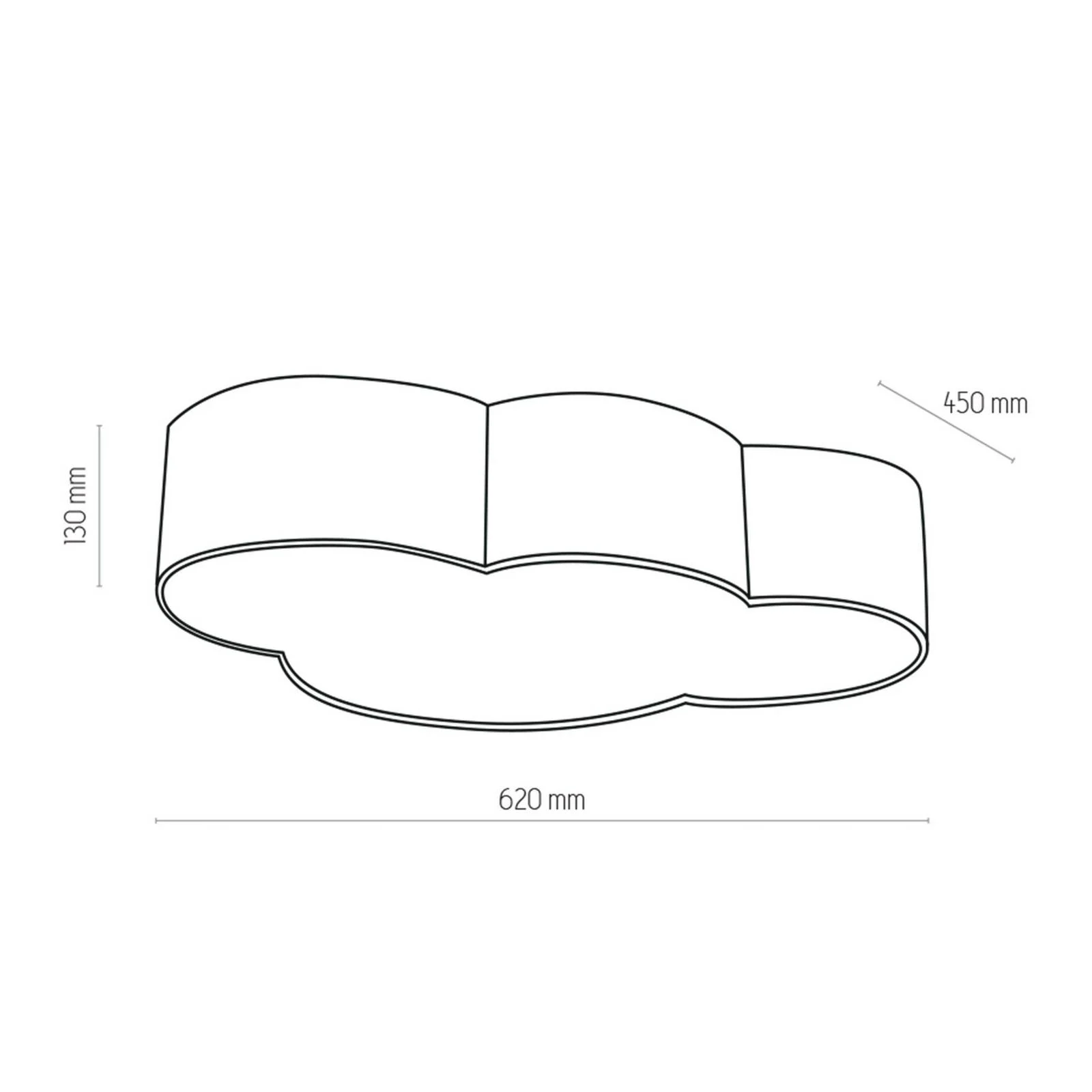 Deckenleuchte Cloud, rosafarben, Länge 63 cm, Kunststoff günstig online kaufen