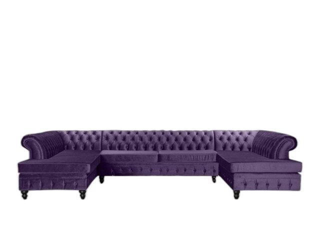 Xlmoebel Ecksofa Grau Chesterfield 3-Sitzer Premium Wohnambiente Neu Stoff, günstig online kaufen